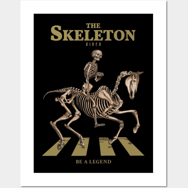 Vintage Rider The Skeleton Wall Art by KewaleeTee